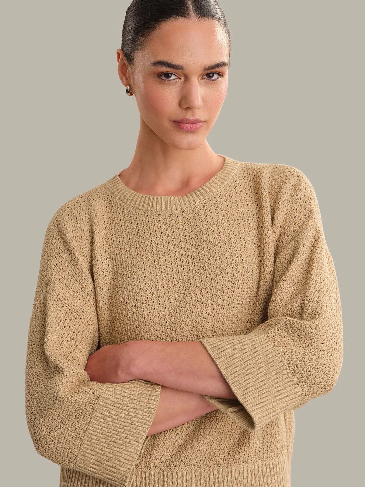 Suki: Pointelle Cotton Oversized Sweater sold by 525 America product image thumbnail 5
