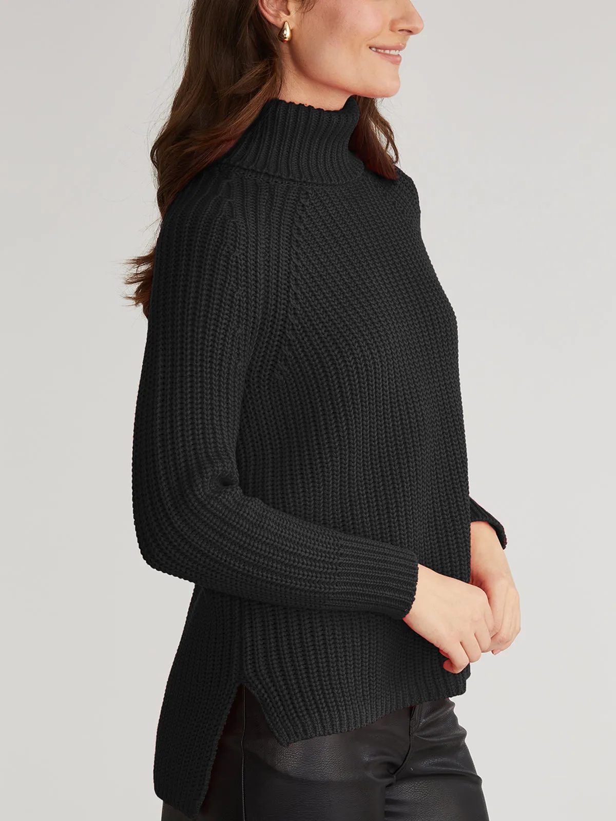 Stella: Cotton Shaker Stitch Turtleneck Sweater sold by 525 America product image thumbnail 2