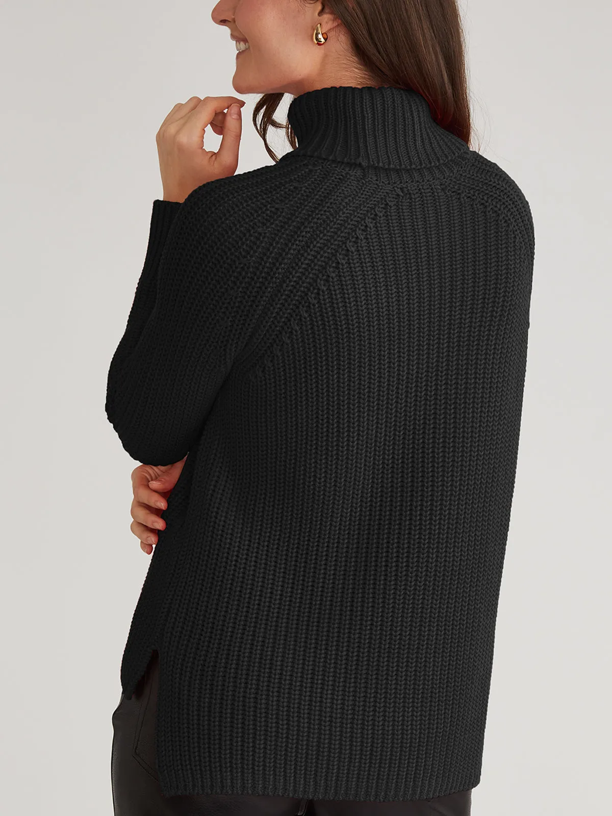 Stella: Cotton Shaker Stitch Turtleneck Sweater sold by 525 America product image thumbnail 3