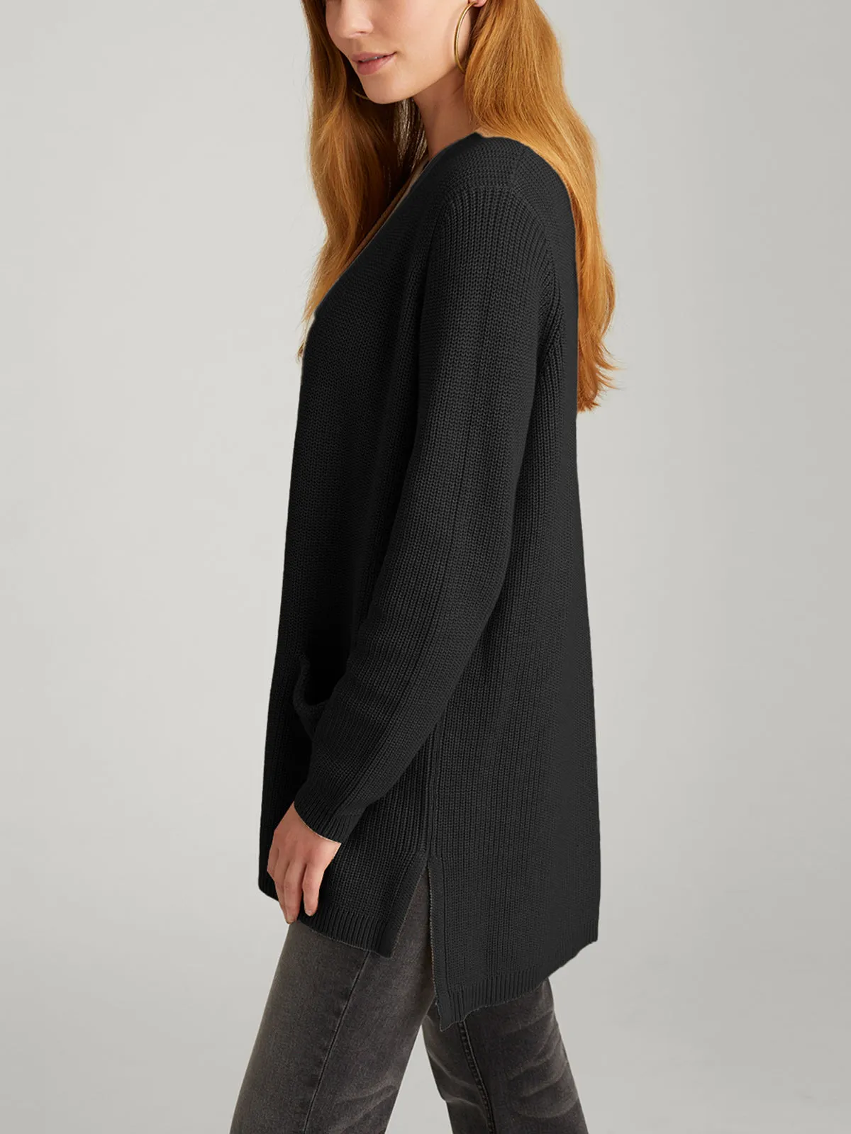 Emma: Shaker Stitch Cotton Open Cardigan sold by 525 America product image thumbnail 2