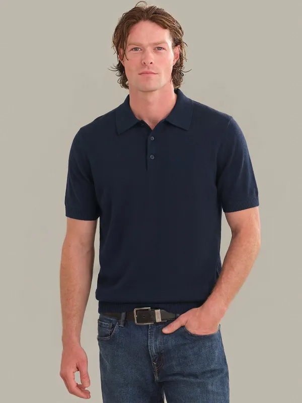 Hale: Men's Cotton-Linen Blend Knit Polo made by 525 America