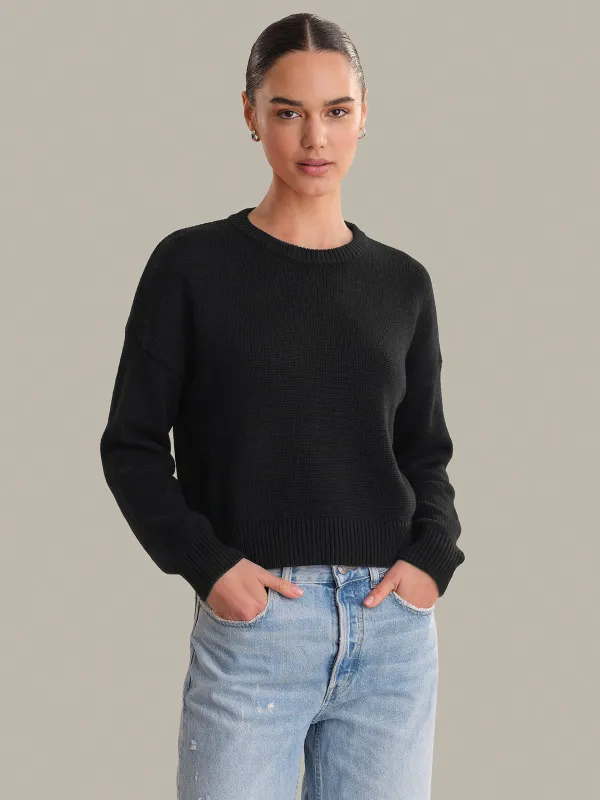 Veda: Classic Cotton Crewneck Sweater made by 525 America
