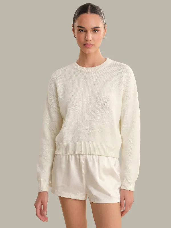 Veda: Classic Cotton Crewneck Sweater made by 525 America