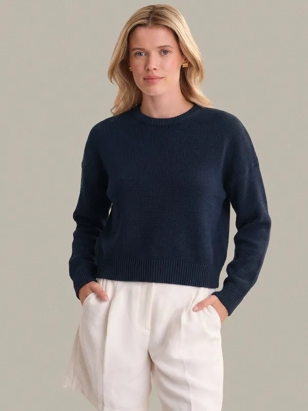 Veda: Classic Cotton Crewneck Sweater made by 525 America