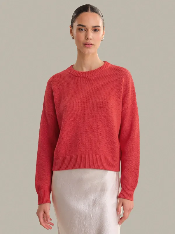 Veda: Classic Cotton Crewneck Sweater made by 525 America