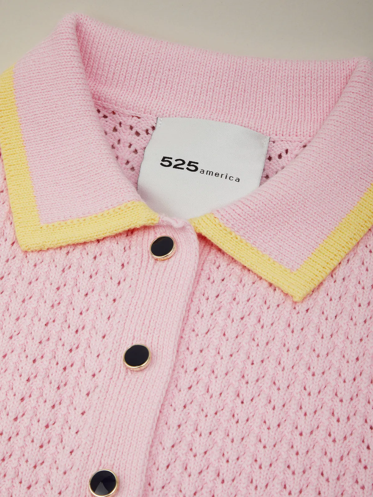 Dania: Pointelle Polo Pullover sold by 525 America product image thumbnail 4