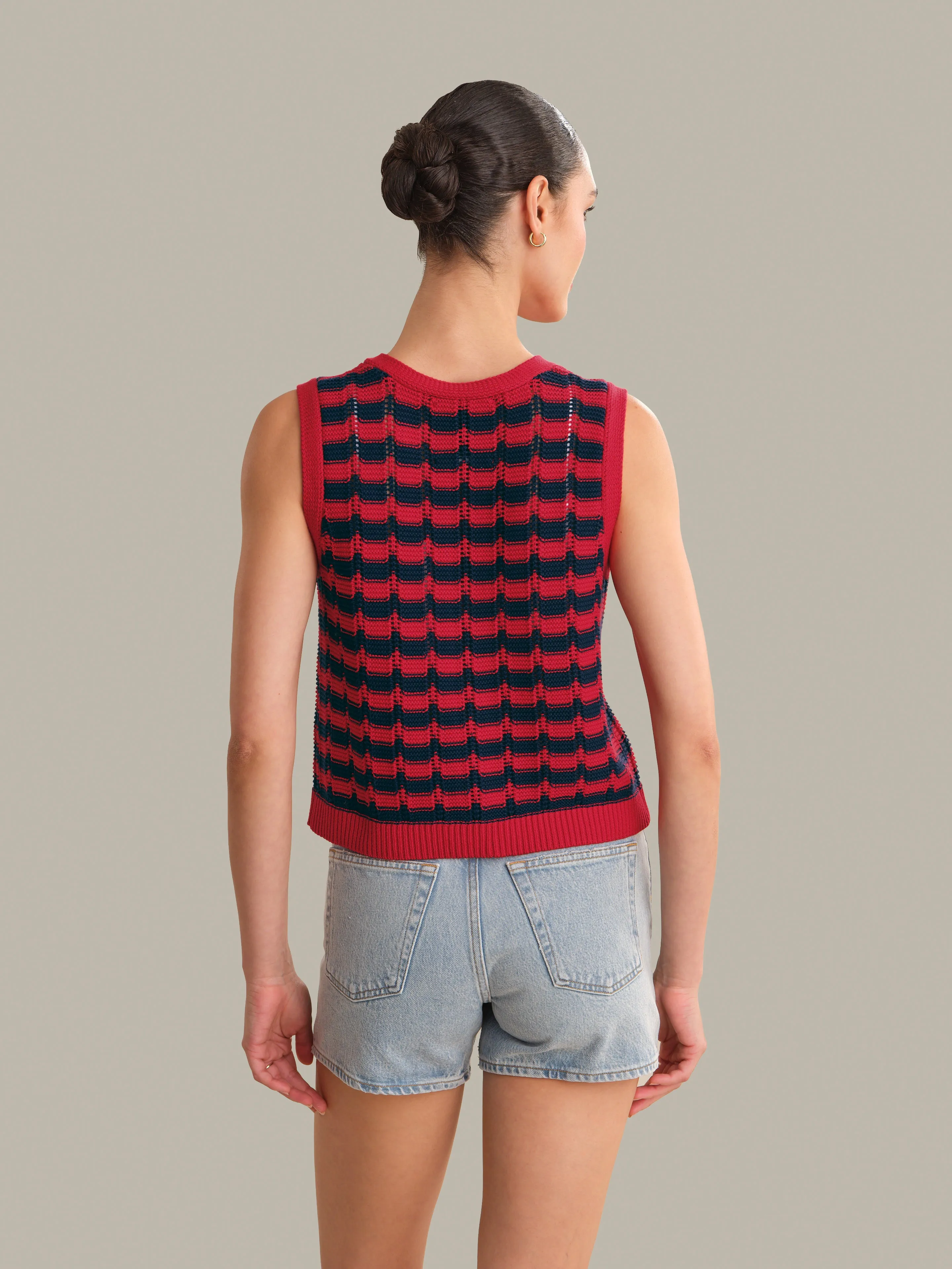 Isla Striped Button Front Vest sold by 525 America product image thumbnail 3