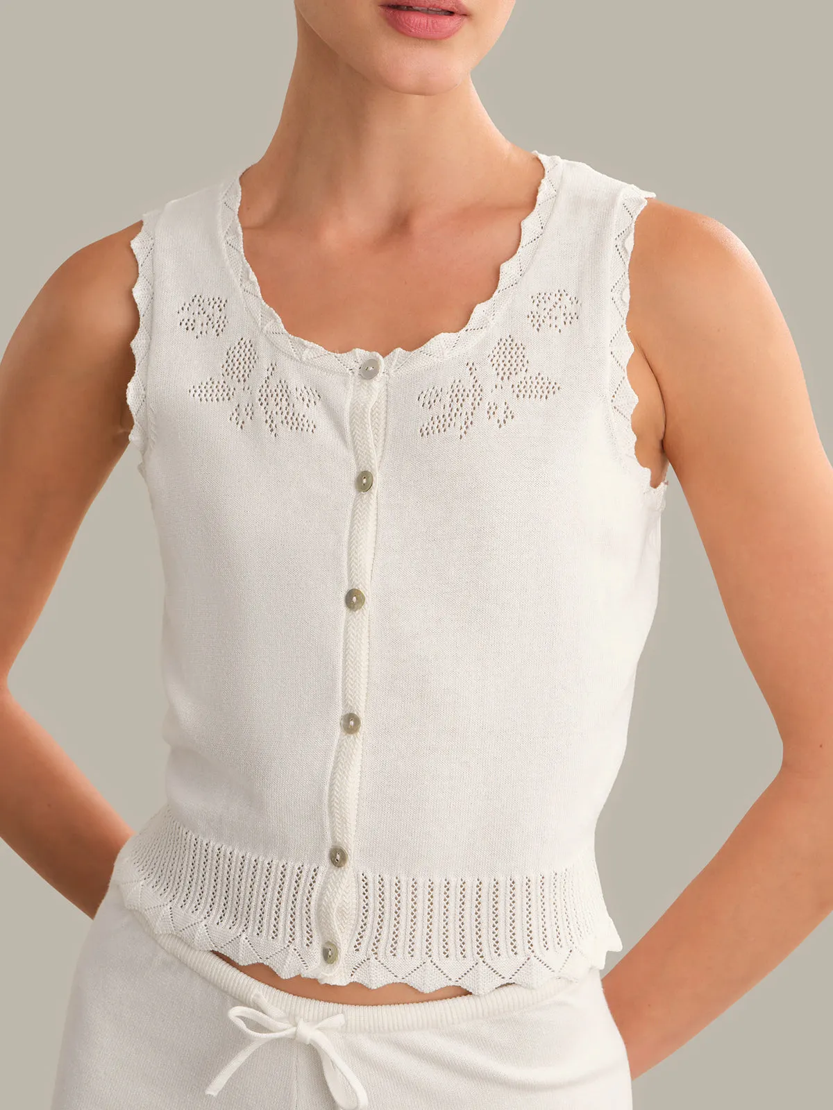 Valentina Button Down Sleeveless Top sold by 525 America product image thumbnail 5