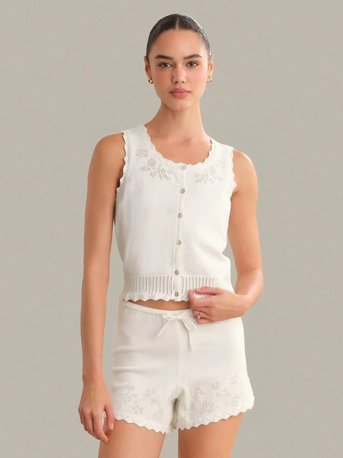 Valentina Button Down Sleeveless Top sold by 525 America product image thumbnail 4