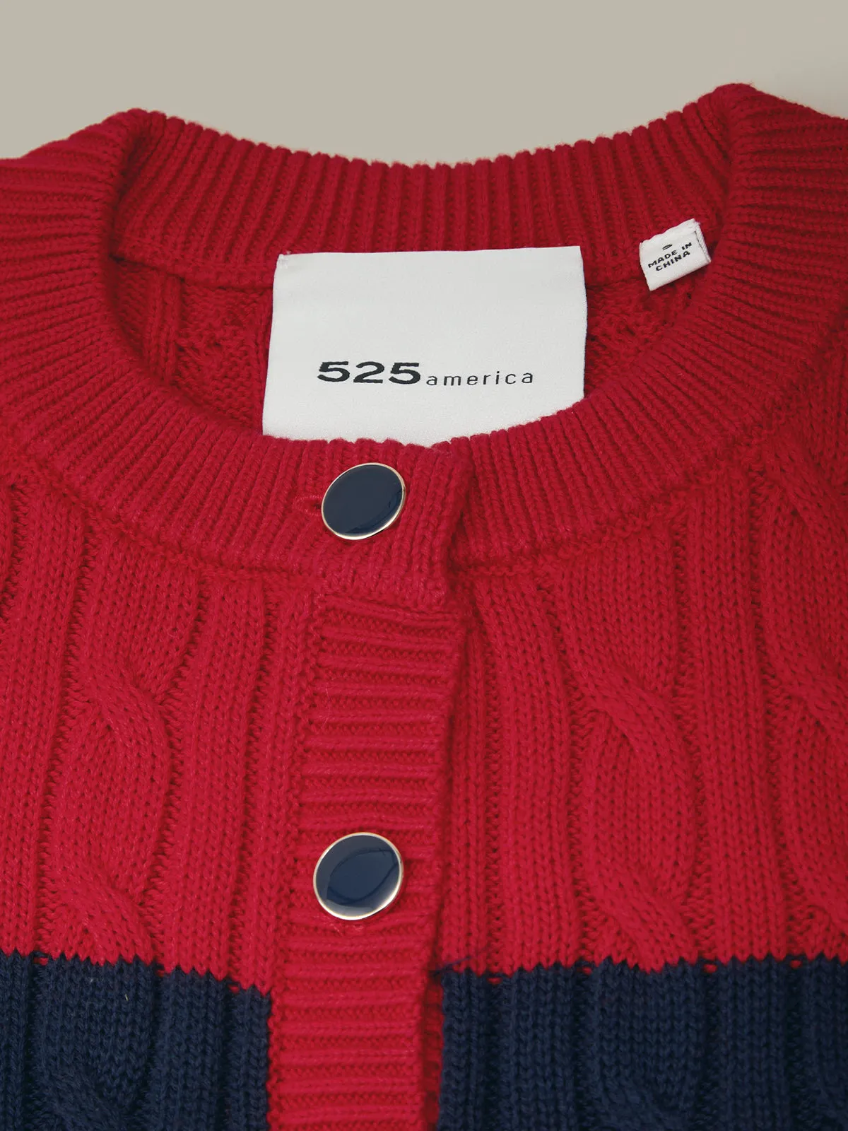 Tallulah Striped Puff Sleeve Cable Cardigan sold by 525 America product image thumbnail 5