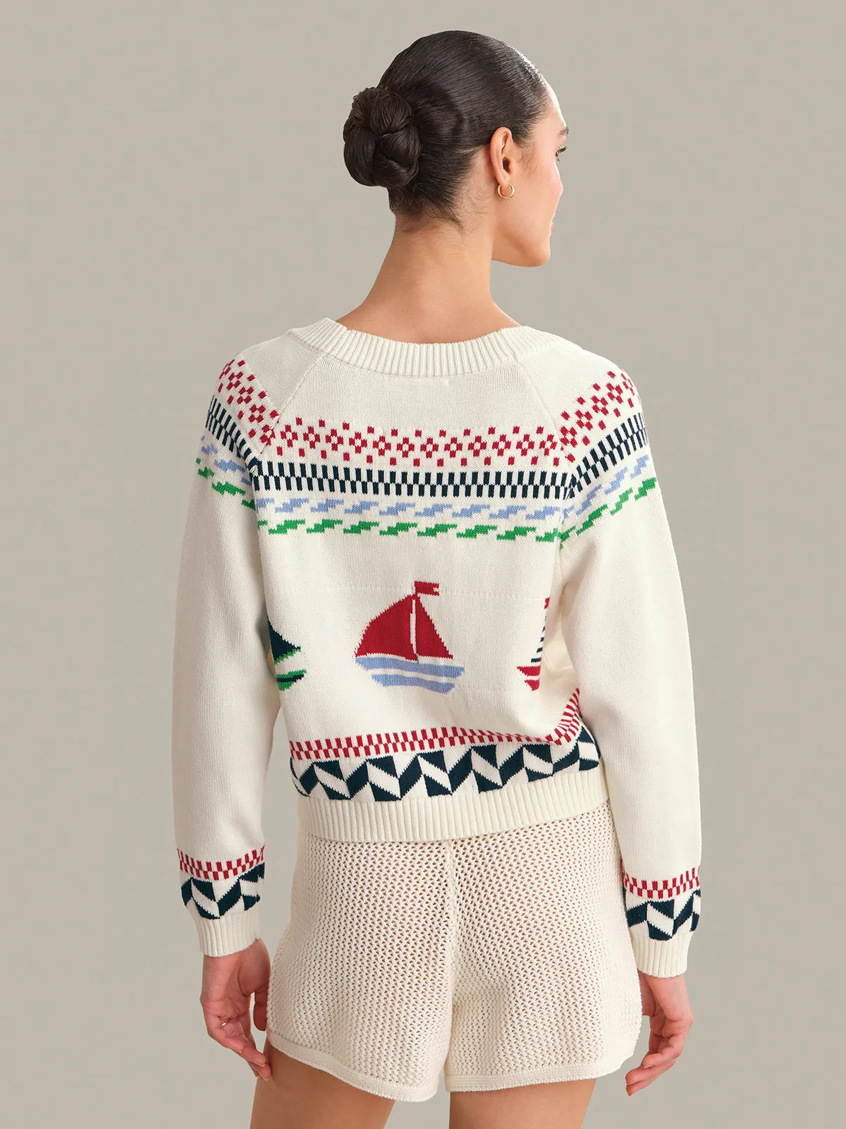 Marina Nautical Button Front Cardigan sold by 525 America product image thumbnail 4