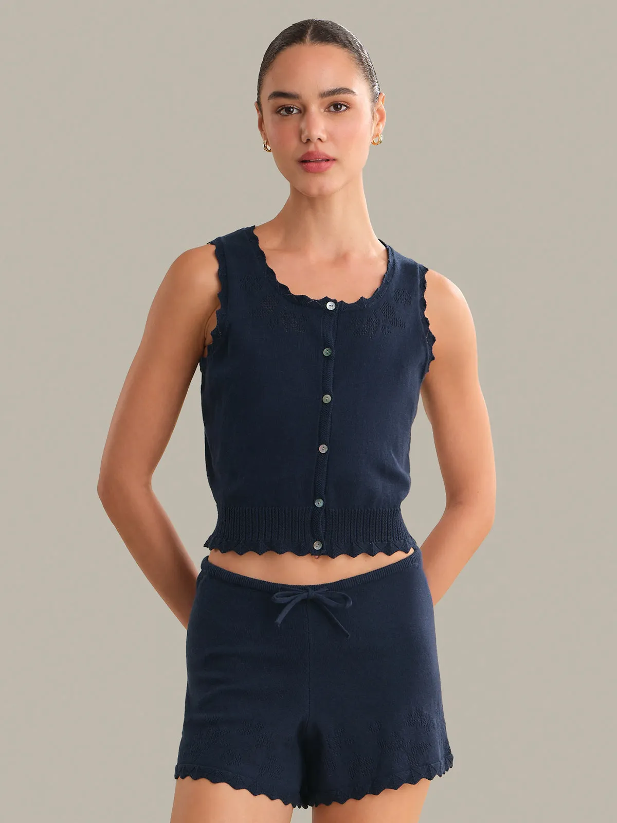 Valentina Button Down Sleeveless Top sold by 525 America