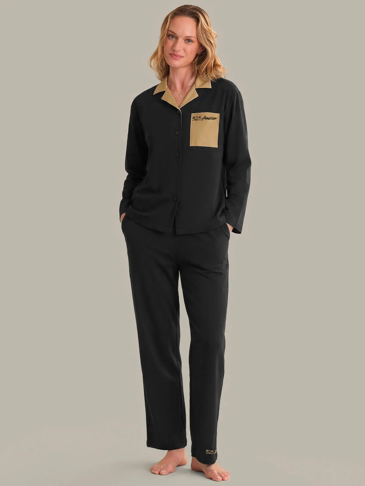 The Cotton Colorblock Sleep Set sold by 525 America