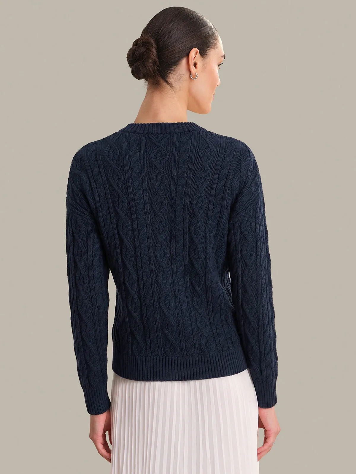 Eleanor: Cable Knit Cotton Crewneck sold by 525 America product image thumbnail 3