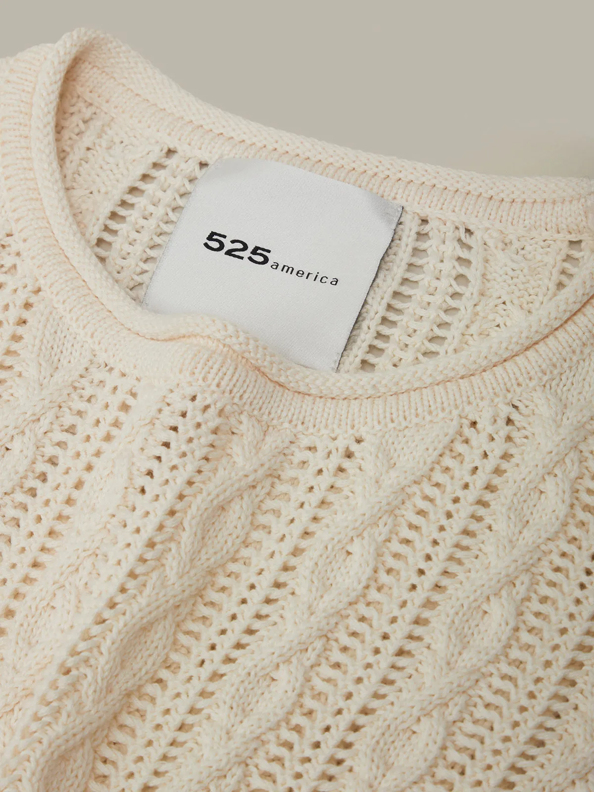 Dina: Pointelle Cotton Crewneck sold by 525 America product image thumbnail 4