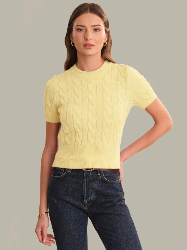 Sky Cable Crew Neck Pullover made by 525 America