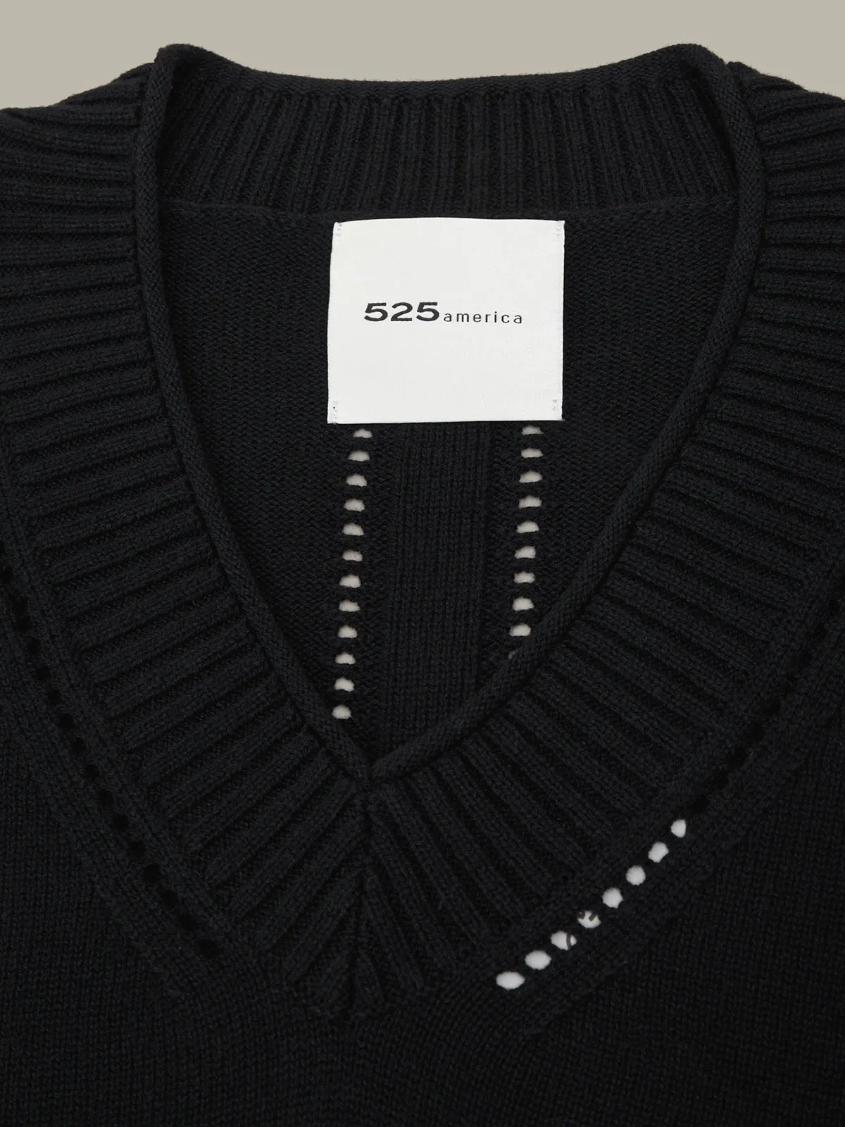 Virginia Vneck Pullover With Pointelle Details sold by 525 America product image thumbnail 4