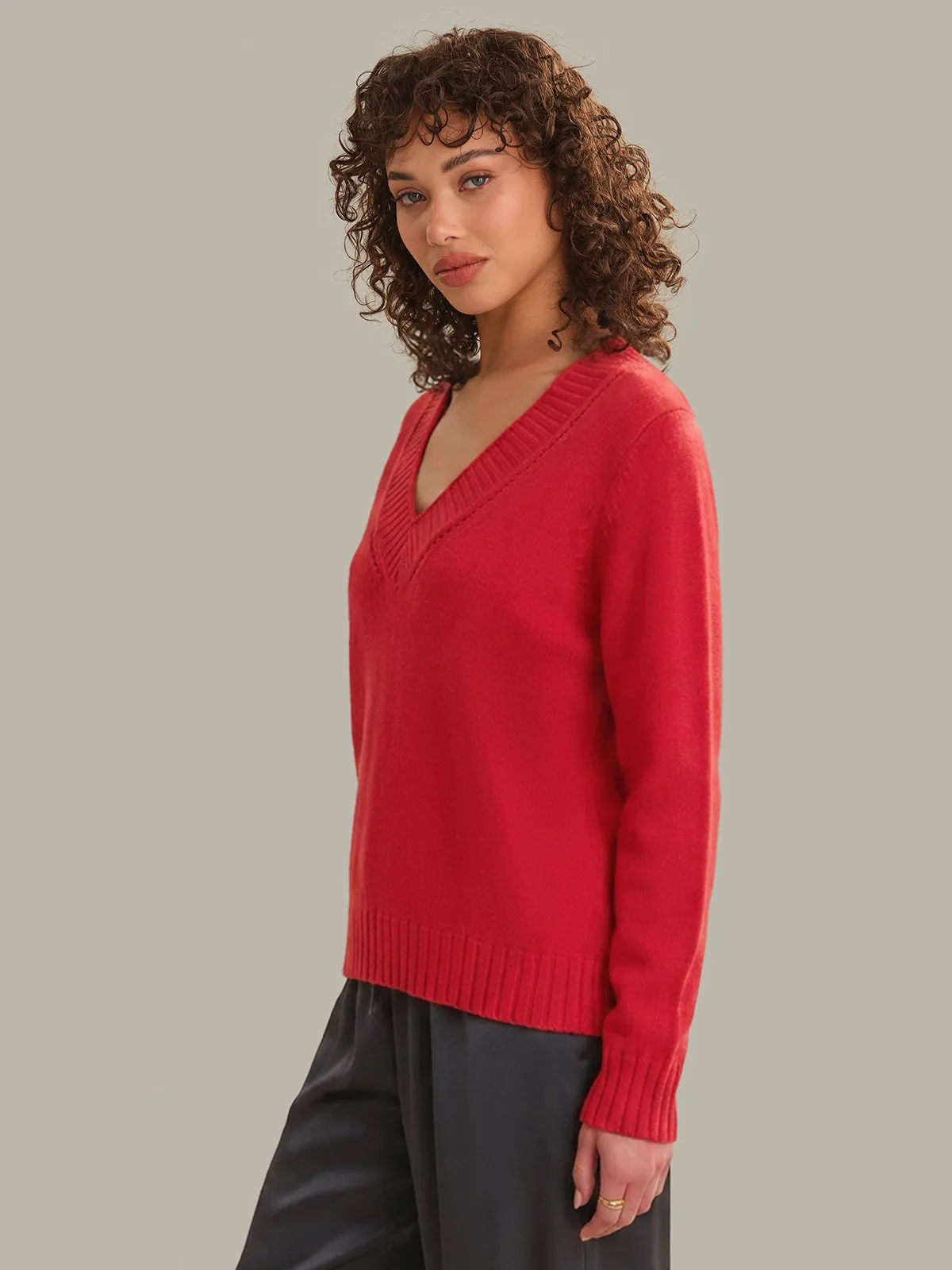 Virginia Vneck Pullover With Pointelle Details sold by 525 America product image thumbnail 2