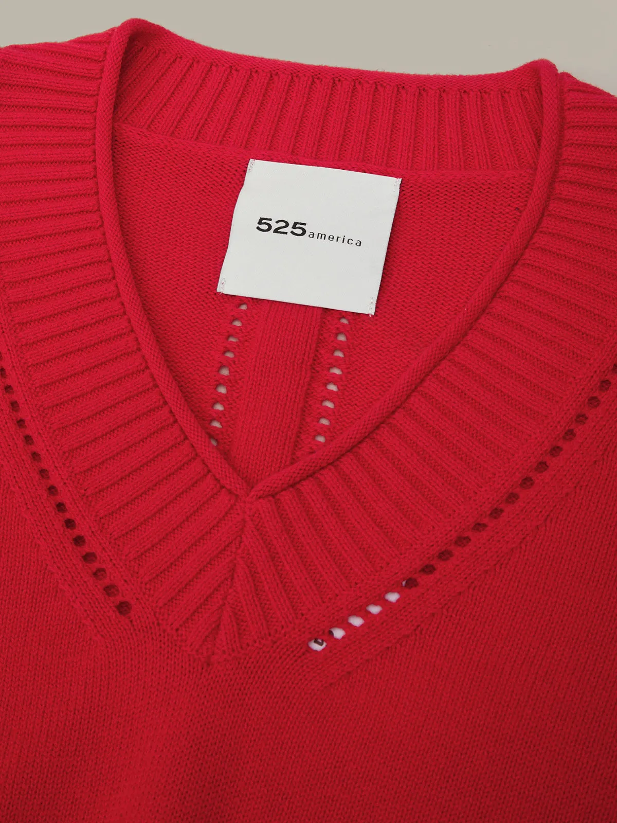 Virginia Vneck Pullover With Pointelle Details sold by 525 America product image thumbnail 4
