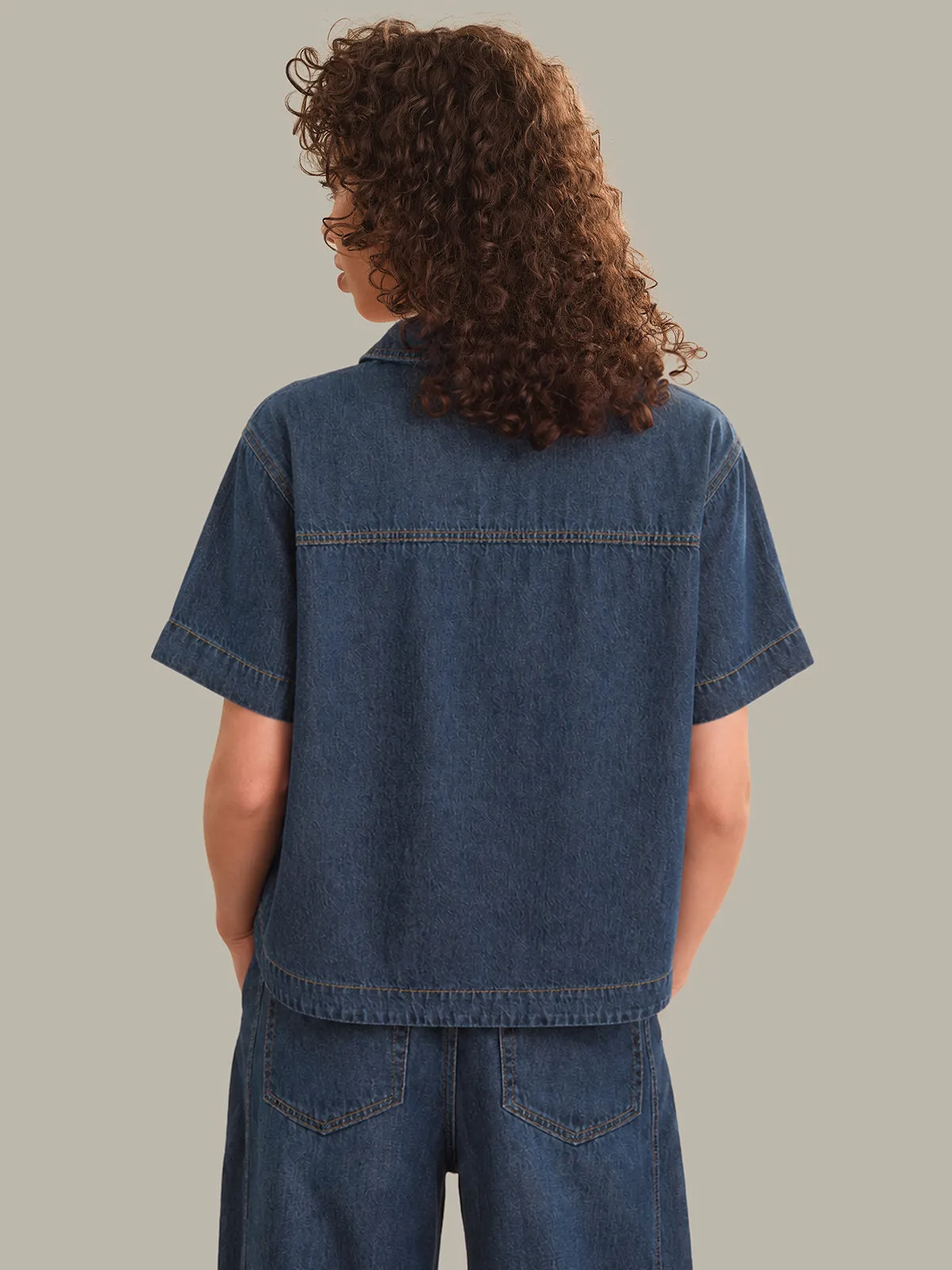Arianna: Denim Popover Top sold by 525 America product image thumbnail 3
