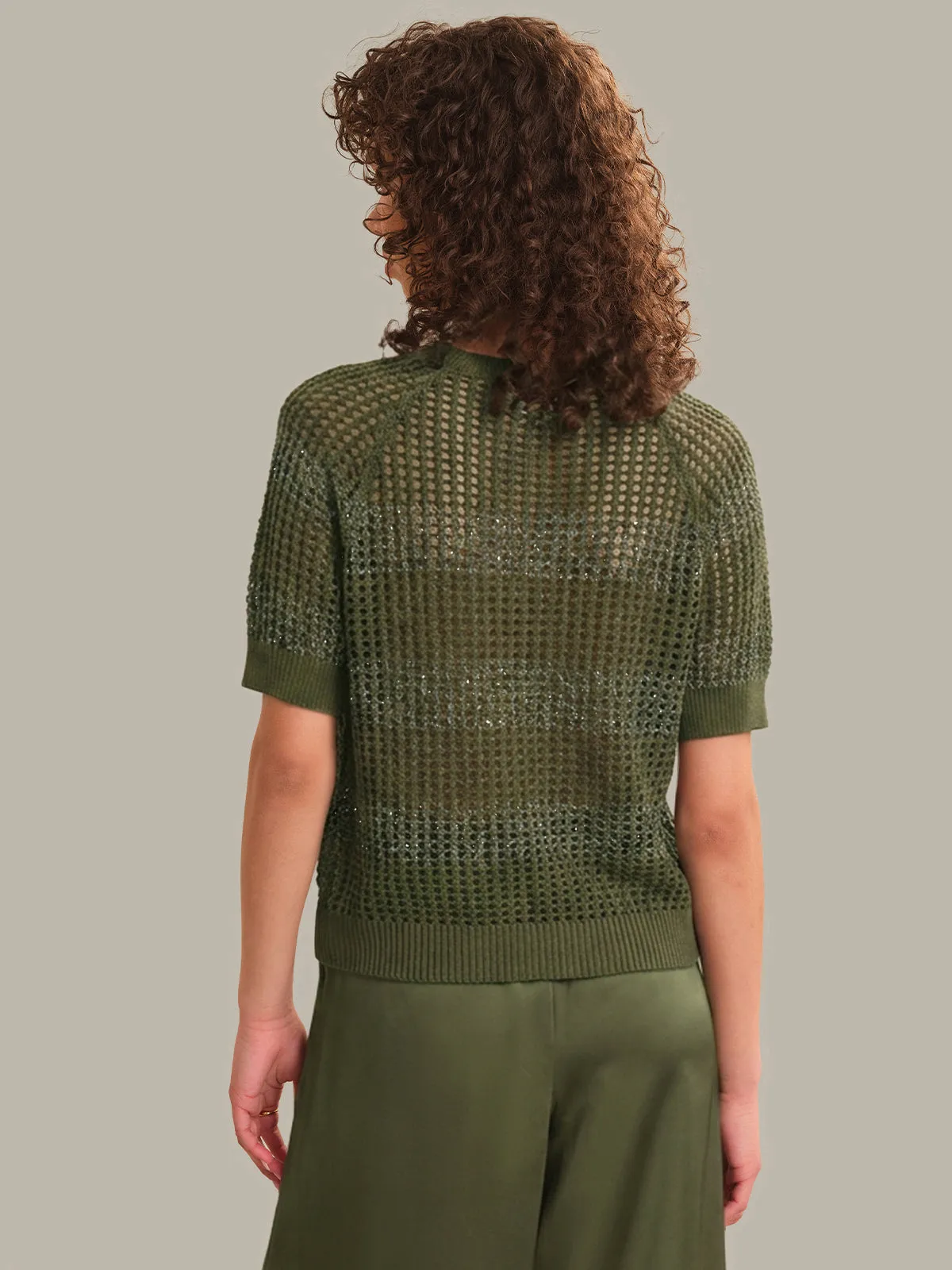 Alanna: Open Stitch Short Sleeve Sweater sold by 525 America product image thumbnail 3