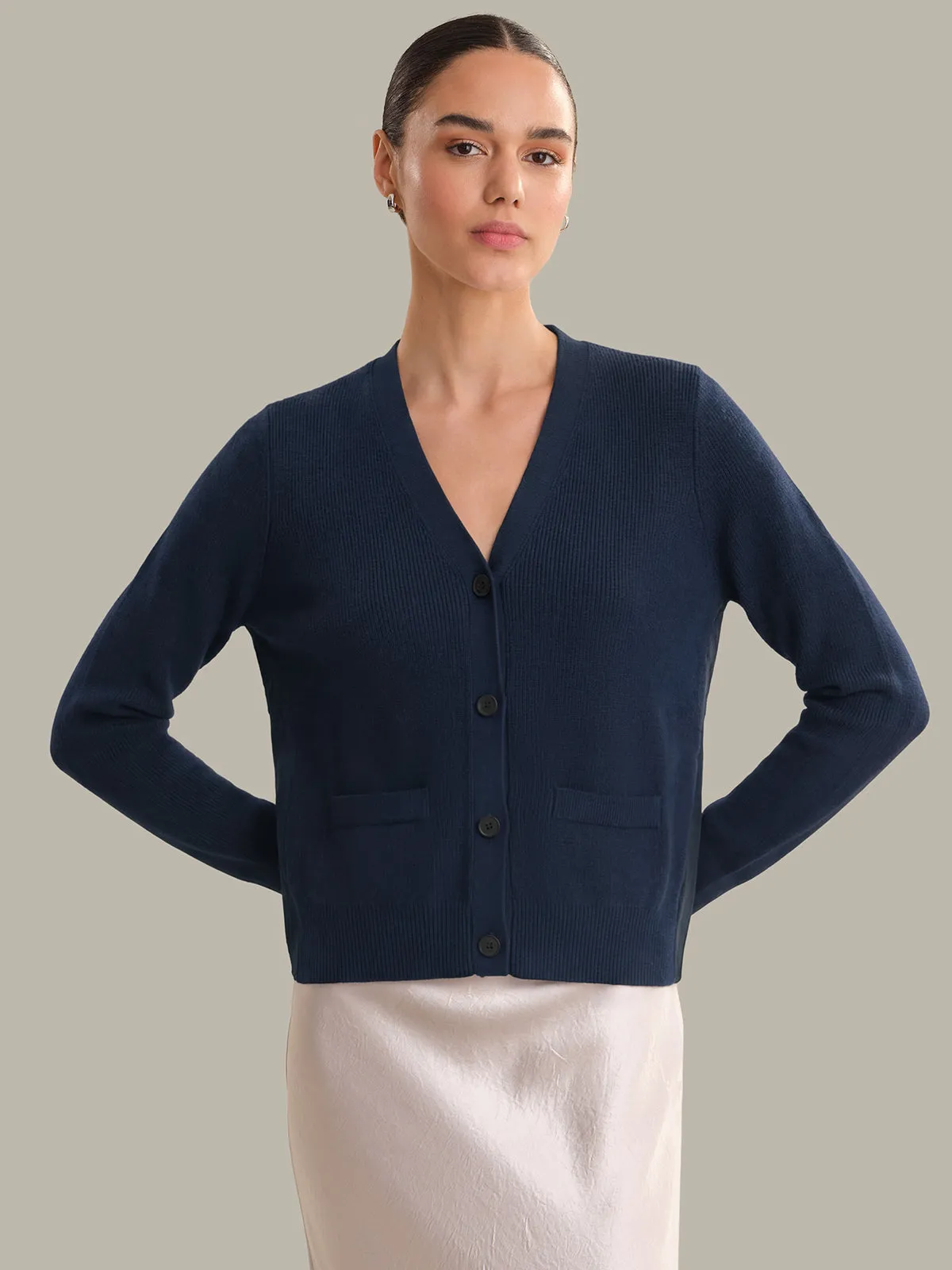 Petra: Cotton x Pleated Detail Cardigan sold by 525 America product image thumbnail 2