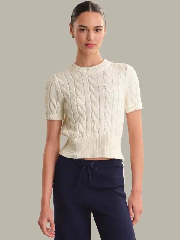 Clara: Cable Knit Pullover made by 525 America