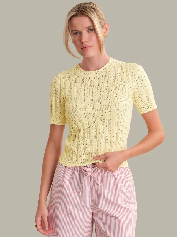 Harper: Pointelle Sweater made by 525 America