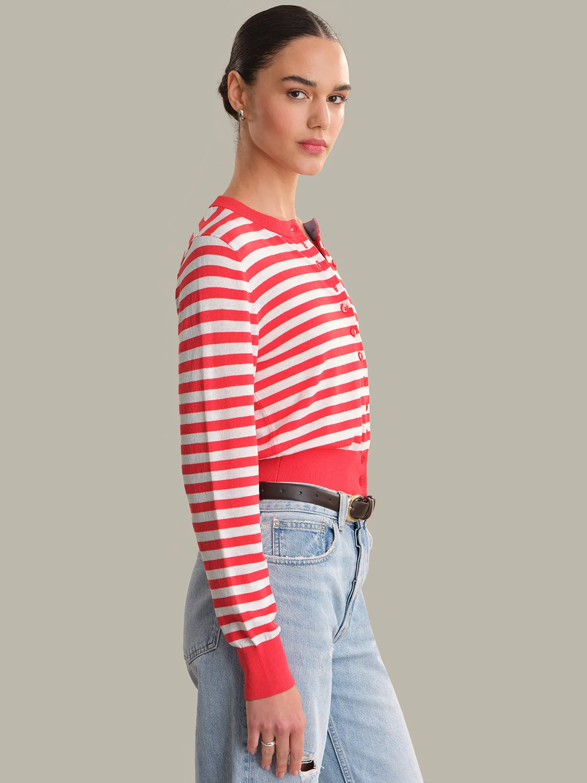 Jordan: Striped Cropped Cardigan sold by 525 America product image thumbnail 2