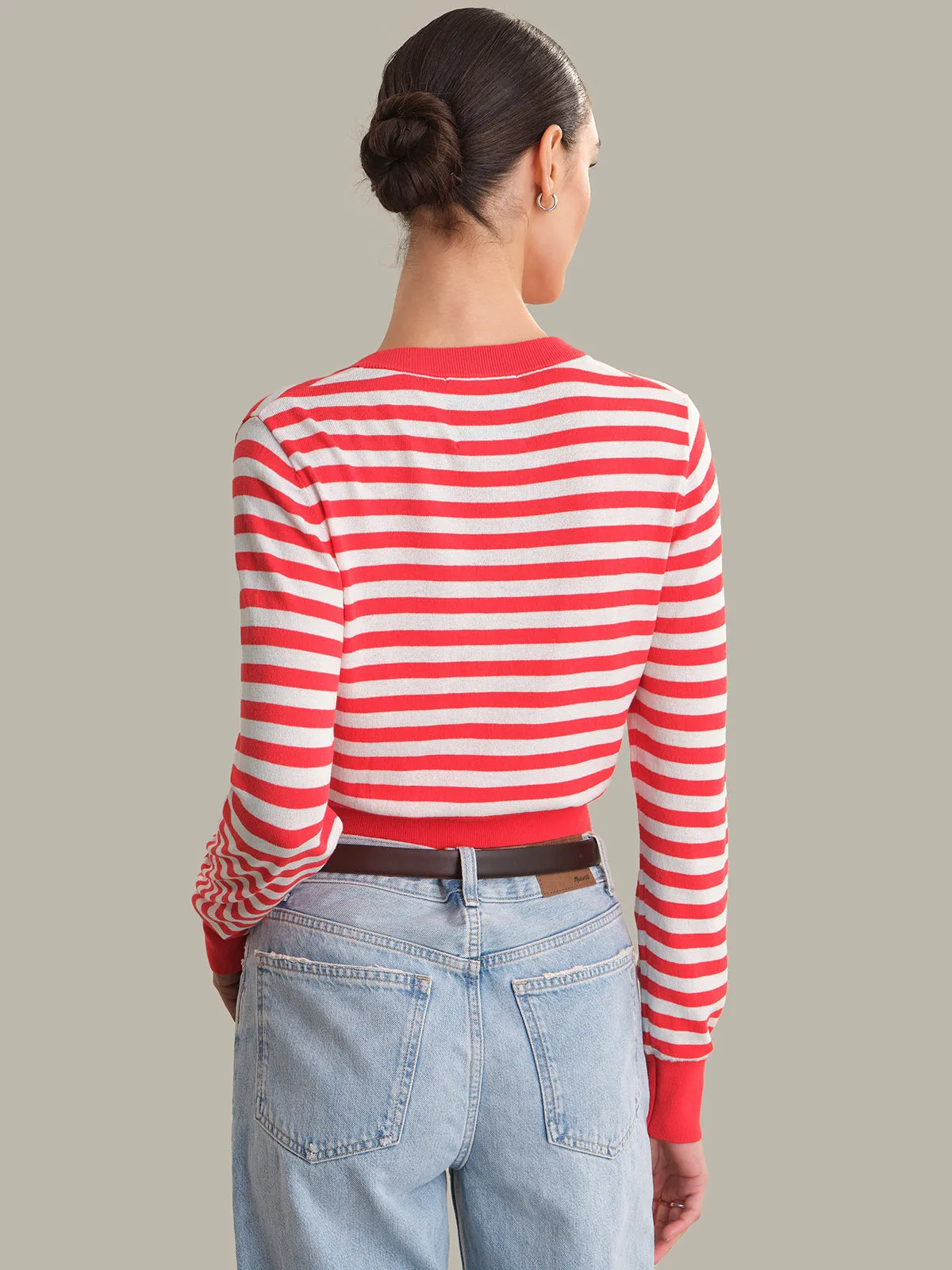Jordan: Striped Cropped Cardigan sold by 525 America product image thumbnail 3