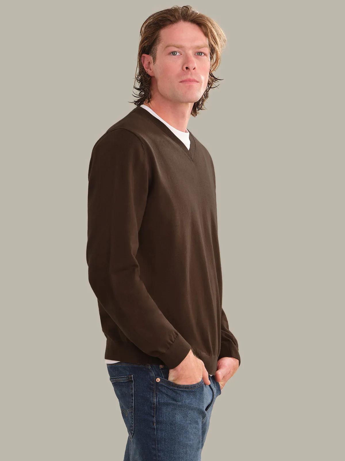 Grant: Men's Cotton V-Neck Sweater sold by 525 America product image thumbnail 2
