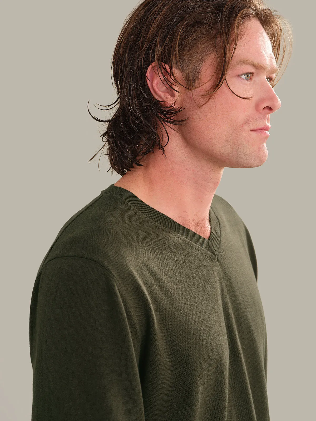 Grant: Men's Cotton V-Neck Sweater sold by 525 America product image thumbnail 4