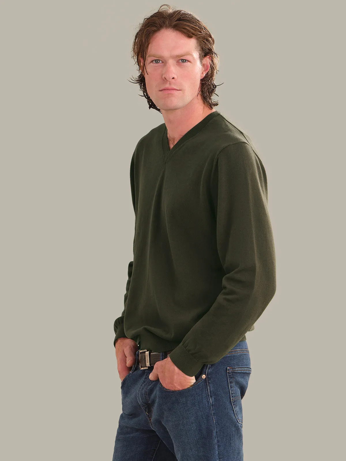 Grant: Men's Cotton V-Neck Sweater sold by 525 America product image thumbnail 2