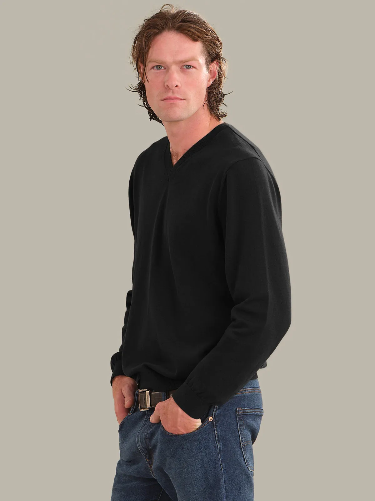 Grant: Men's Cotton V-Neck Sweater sold by 525 America product image thumbnail 2