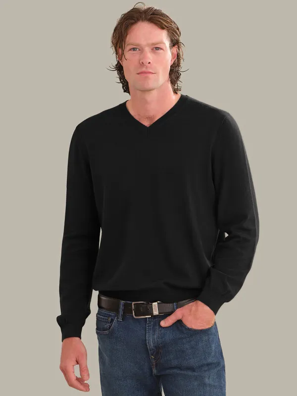 Grant: Men's Cotton V-Neck Sweater made by 525 America