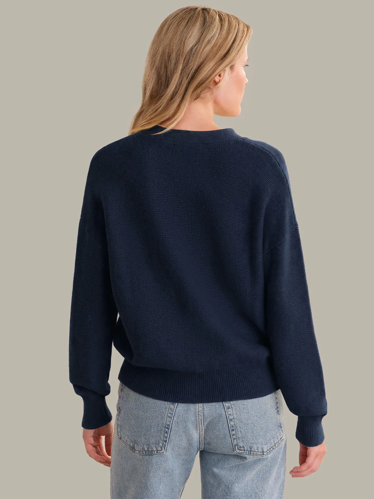 Emy: Crewneck Cotton Cardigan sold by 525 America product image thumbnail 3