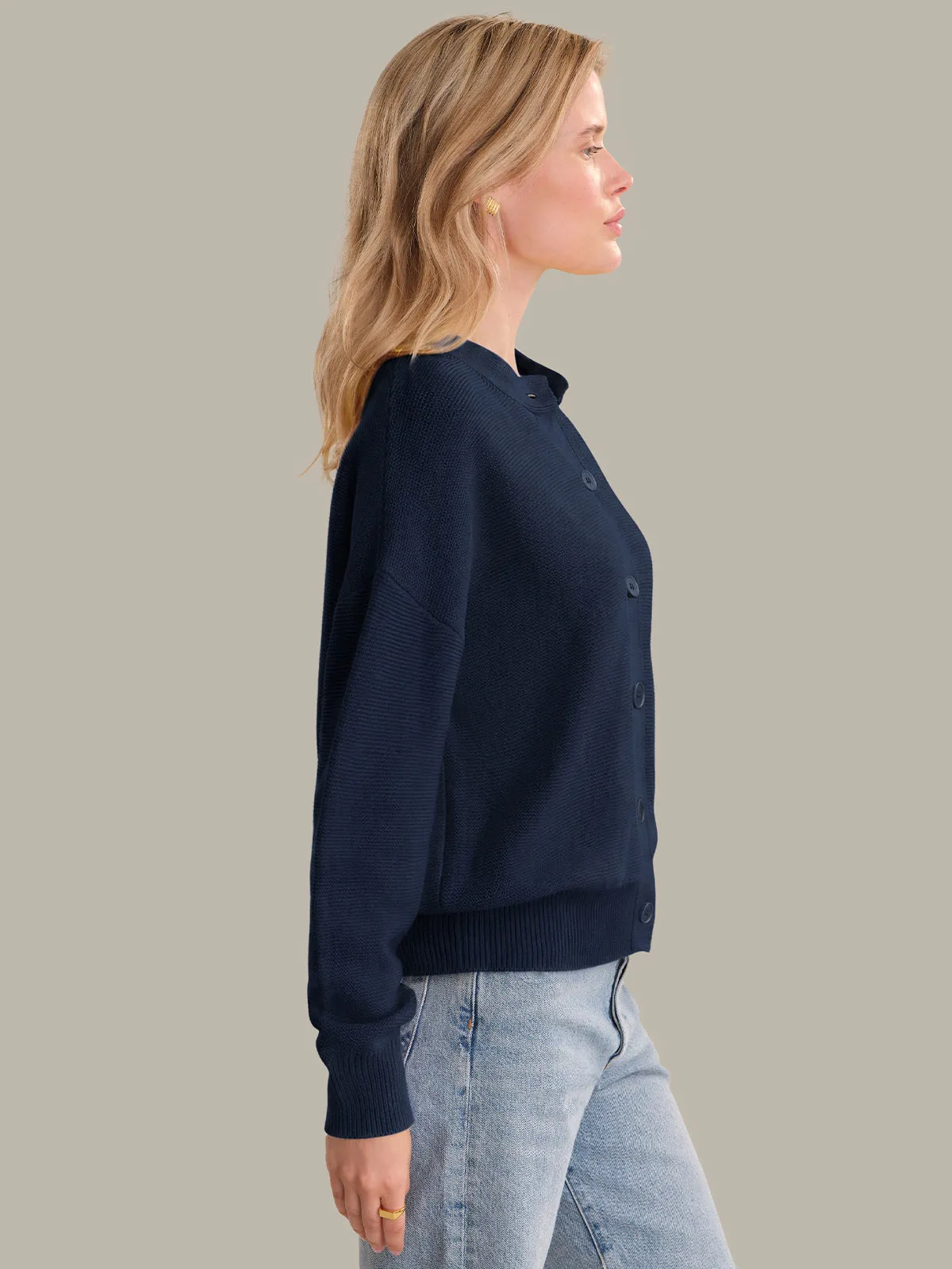 Emy: Crewneck Cotton Cardigan sold by 525 America product image thumbnail 2
