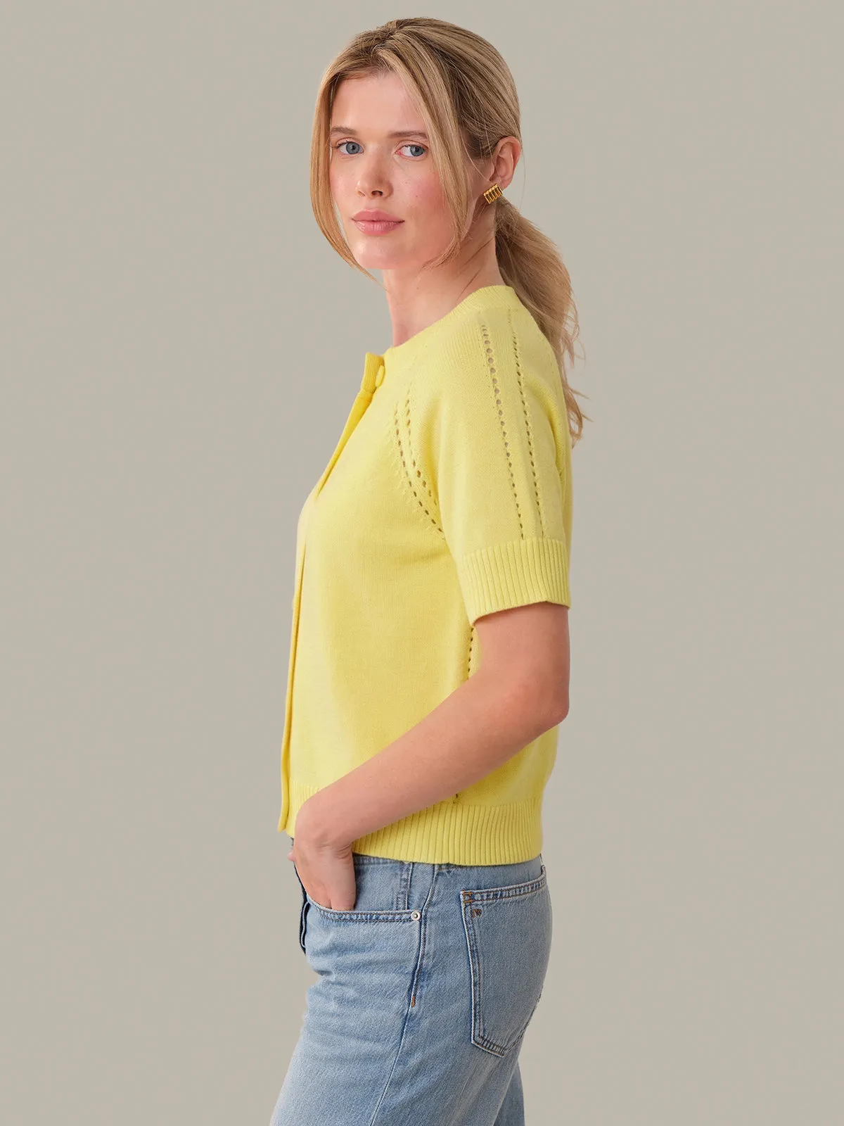 Melody: Cotton Button Down Cardigan sold by 525 America product image thumbnail 2
