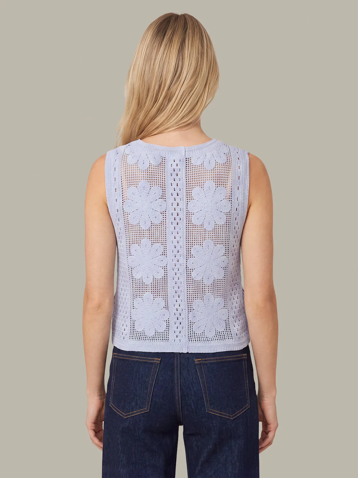 Crochet Button Front Vest sold by 525 America product image thumbnail 3