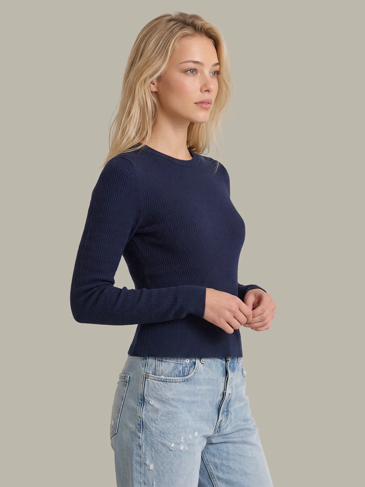 Leni Novelty Rib Crewneck sold by 525 America product image thumbnail 2