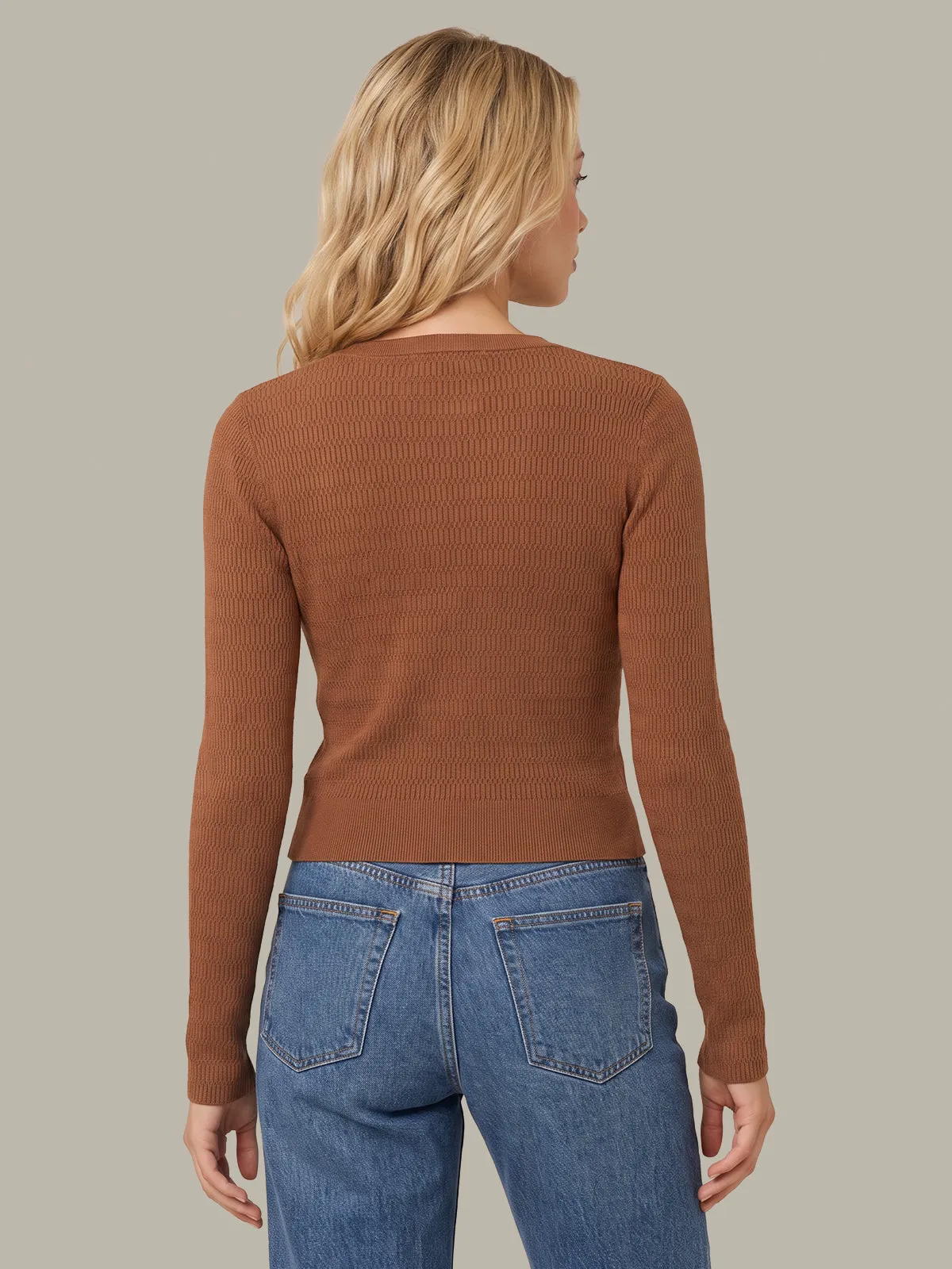 Leni Novelty Rib Ls Crewneck sold by 525 America product image thumbnail 3