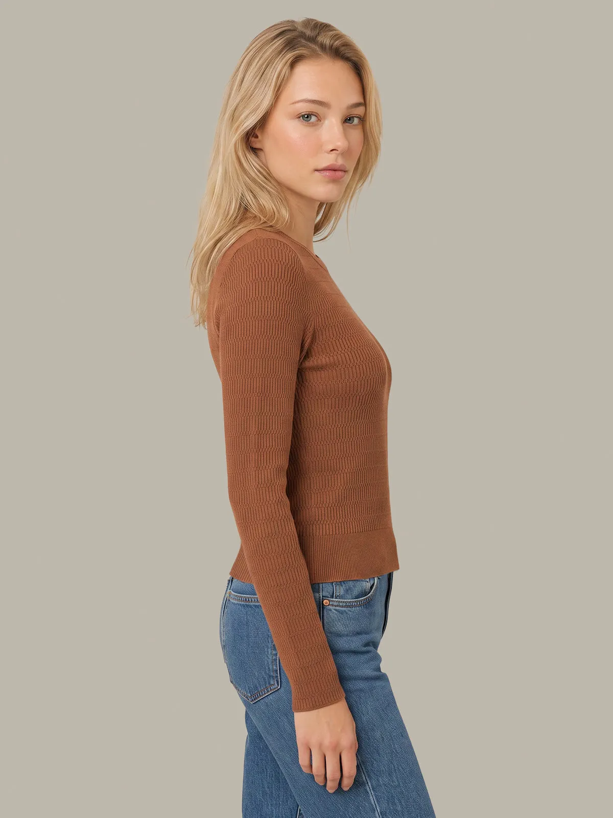 Leni Novelty Rib Crewneck sold by 525 America product image thumbnail 2