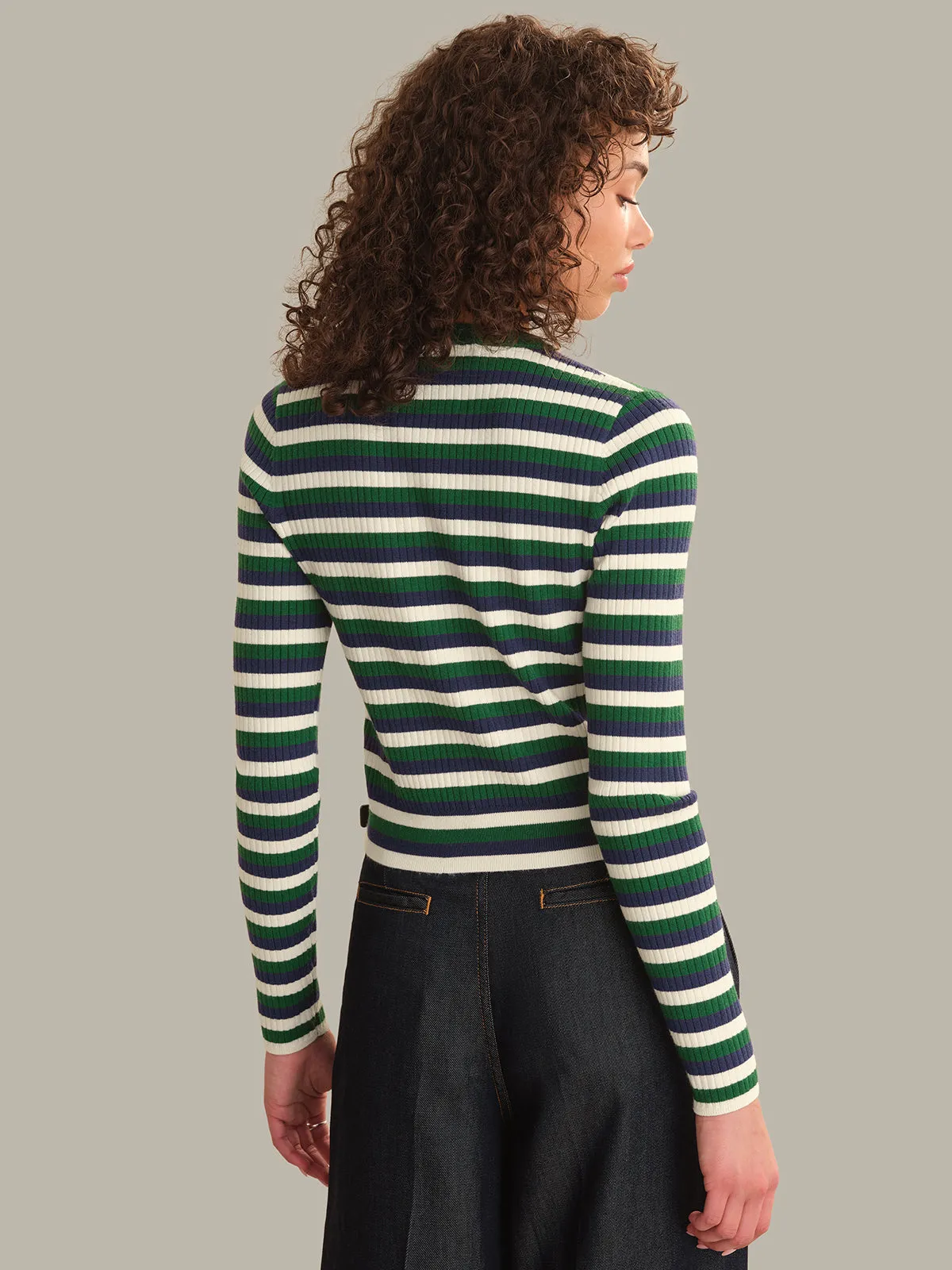 Callum Stripe Rib Crewneck sold by 525 America product image thumbnail 3