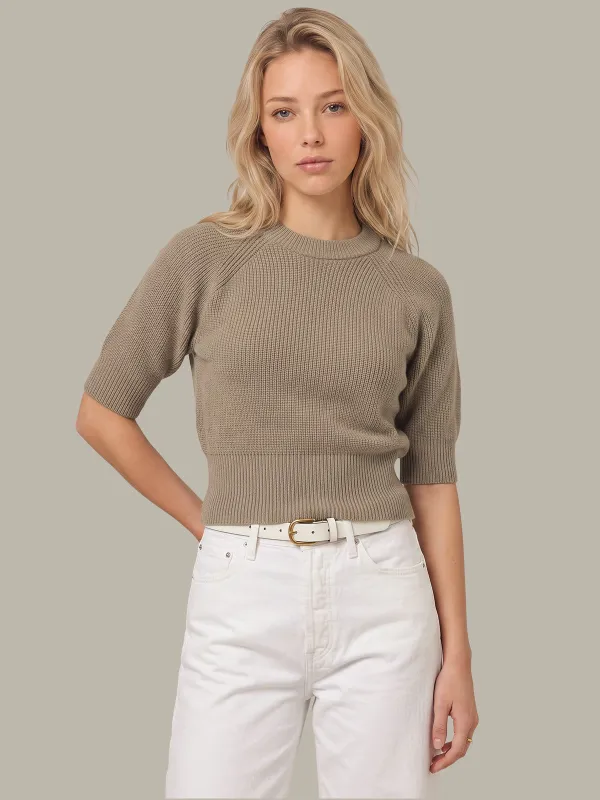 Cornelia Rib Crew Pullover made by 525 America