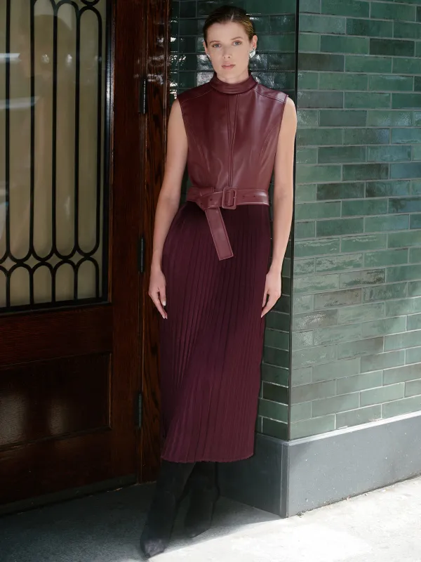 525 X DL10C: Cornelia Mock Neck Midi Dress made by 525 America