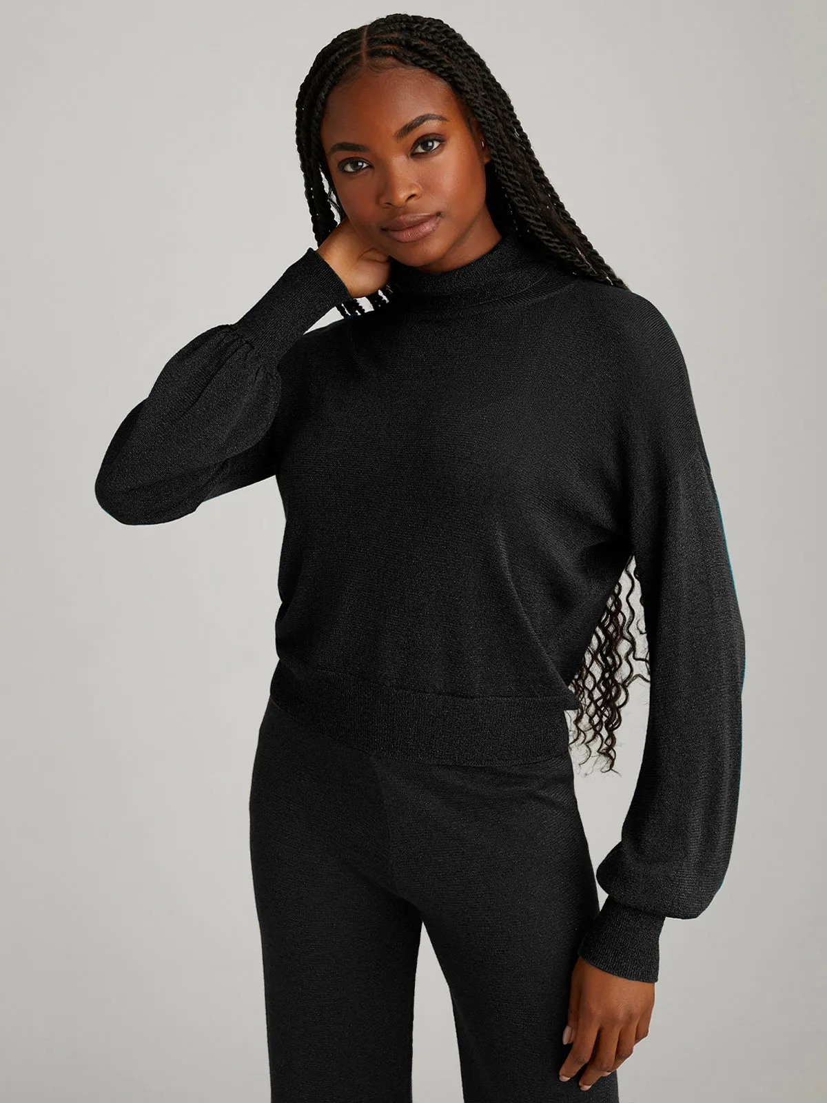 Kate: Metallic Mockneck Top sold by 525 America product image thumbnail 3