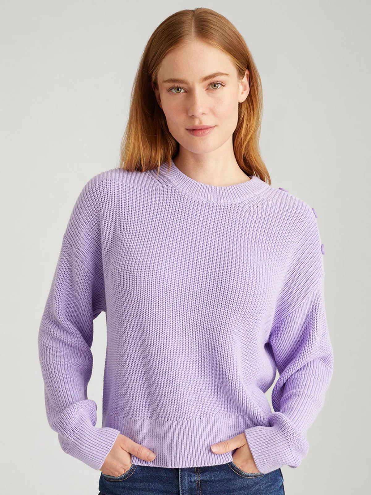 Ida: Button Shoulder Pullover sold by 525 America product image thumbnail 5