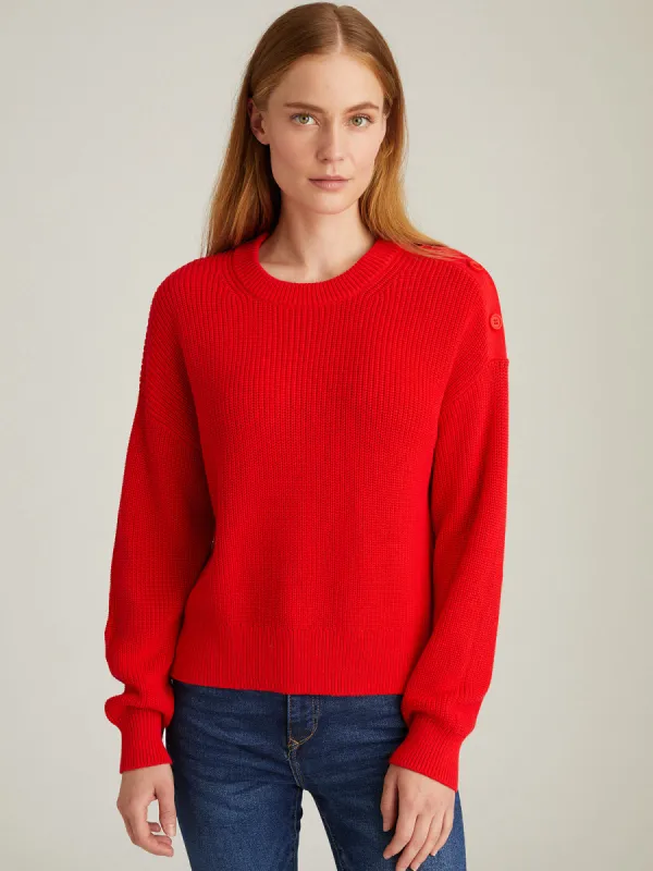 Ida: Button Shoulder Pullover sold by 525 America
