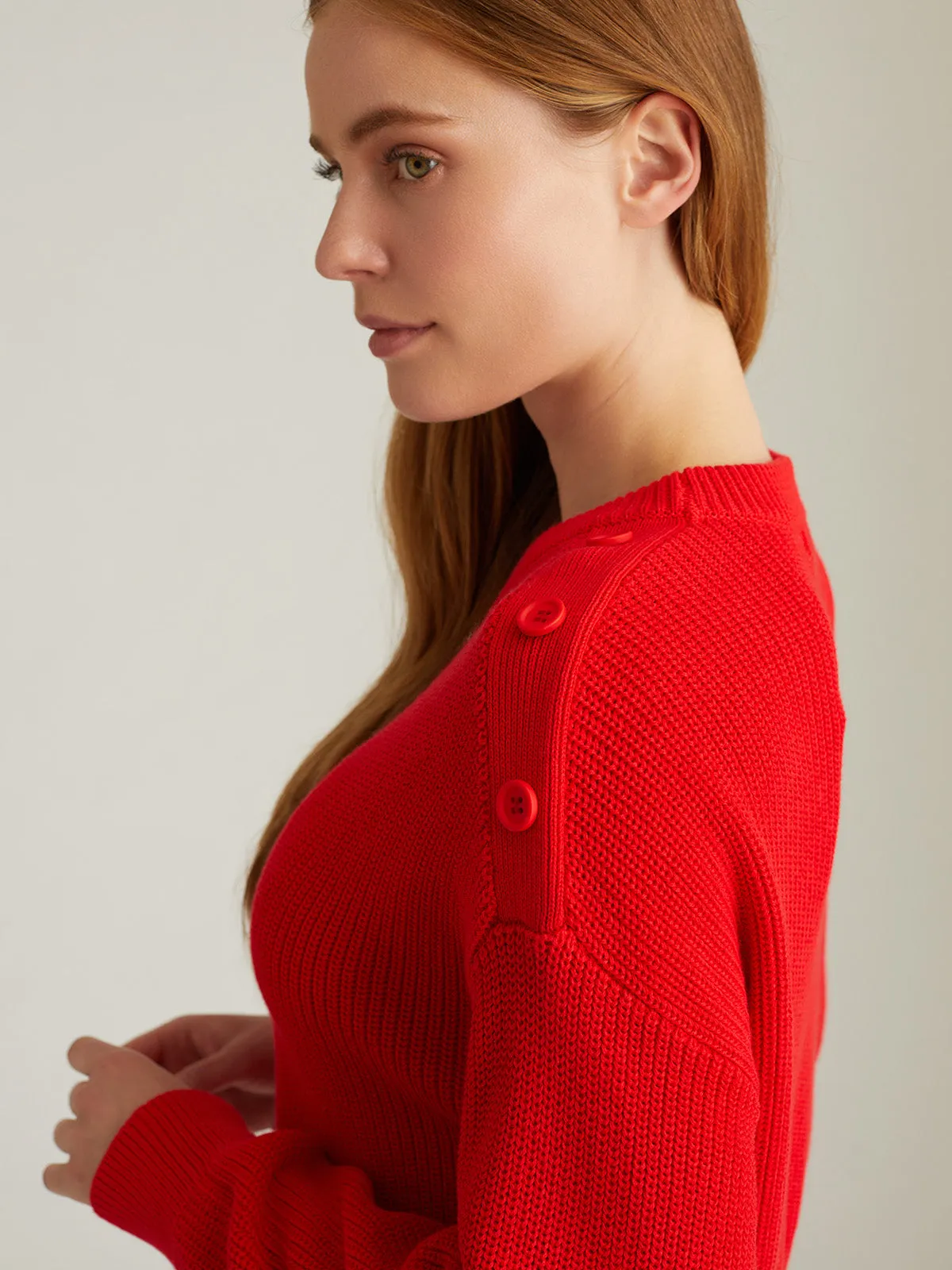 Ida: Button Shoulder Pullover sold by 525 America product image thumbnail 4