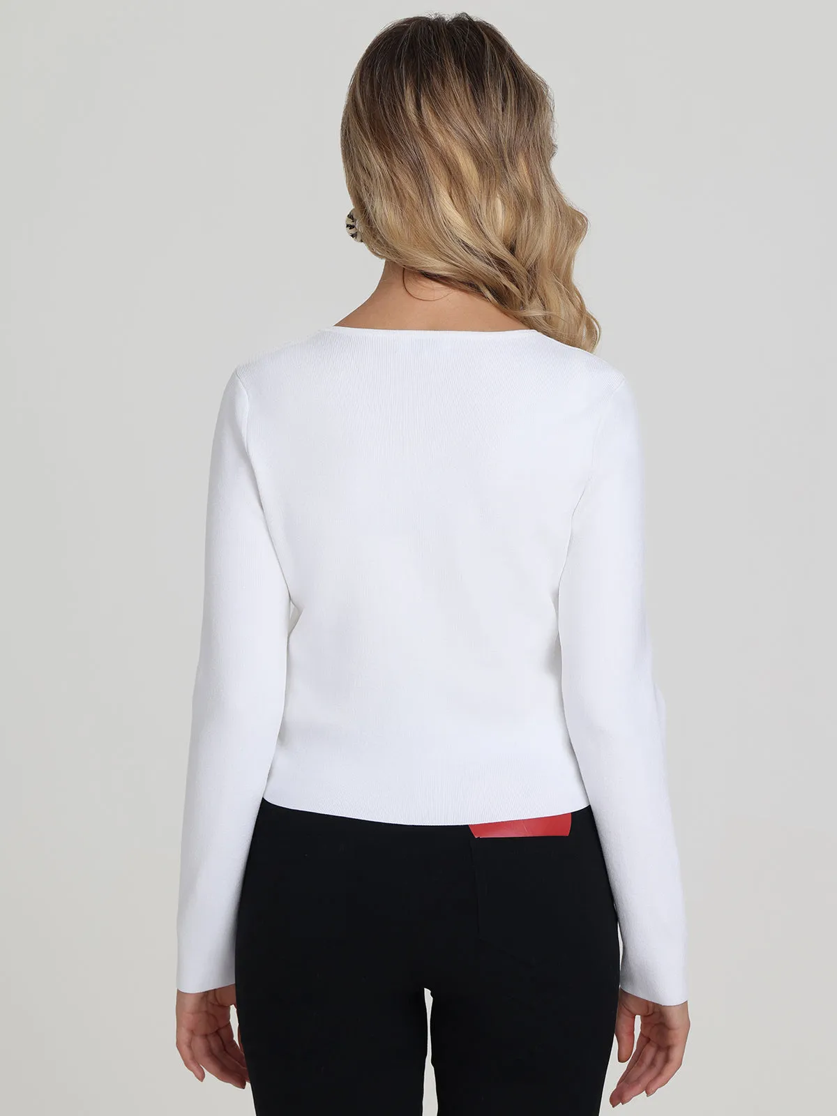 Eva: Cropped Crewneck Cardigan sold by 525 America product image thumbnail 2